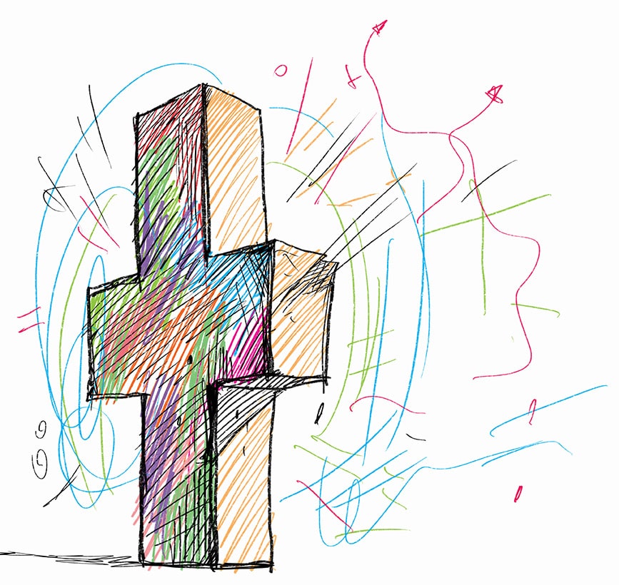 Christian Cross Colorful